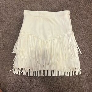 White altard state fringe skirt SIZE XS